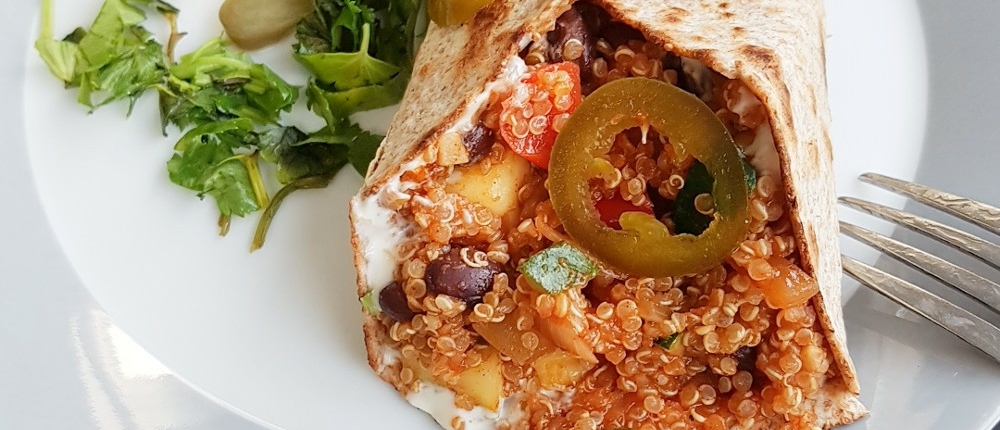 Vegetarische recepten met seizoensgroenten in augustus: burrito