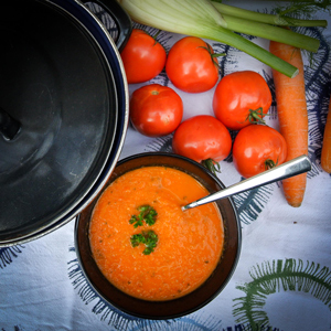 Geroosterde tomatensoep met venkel