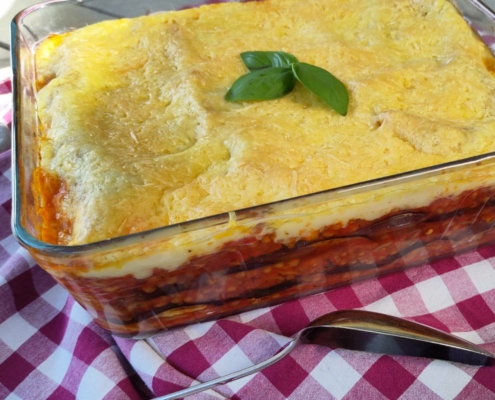 plantaardige aubergine lasagne