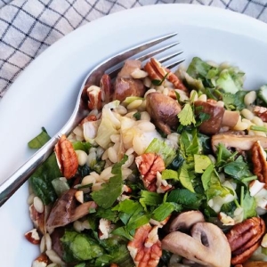 orzo met champignons en andijvie recept