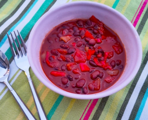 Zwarte bonen chili met koffie