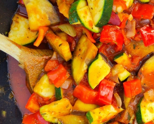 eenvoudige vegetarische ratatouille recept