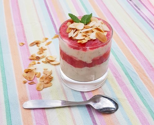 gezond vegan ontbijt overnight oats rabarber