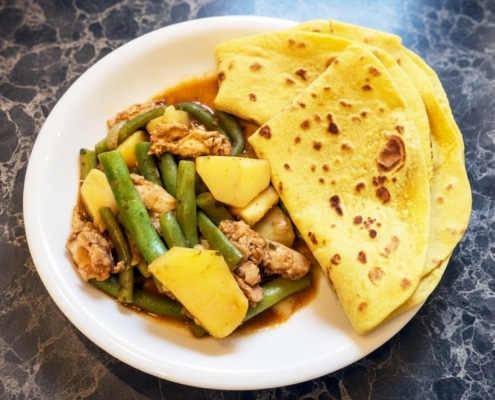 roti met vegetarische kip