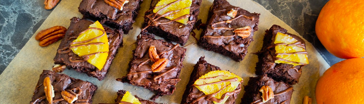 vegan brownies met kaneel en sinaasappel