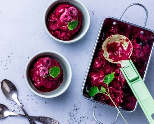 Recept: Frambozen sorbet met pistache
